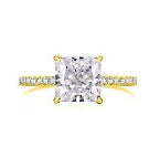 Wholesale Cross-border Live S925 Sterling Silver Ring Women's 8A High Carbon Diamond Square Ice Flower Zircon Super Flash 1-5 Carat Imitation Diamond Ring